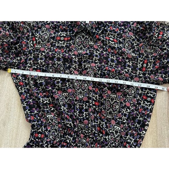 Misa Los Angeles Adora Mini Dress Black Floral Long Sleeve Ruffle Size Medium - Picture 8 of 10